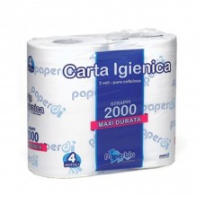 TOALETNI PAPIR ROLICE, 2-slojni, bel, 2000 list